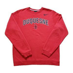 Nike Duquesne Spellout Size Medium Mens Red Lightweight Crewneck Sweatshirt NCAA